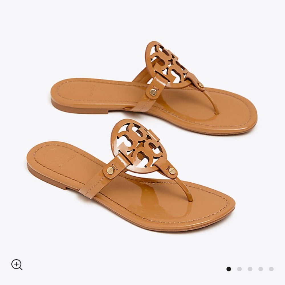 Tory Burch Miller Logo Thong Sandals in Tan